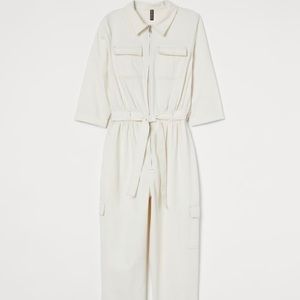 Cream Utility Jumpsuit